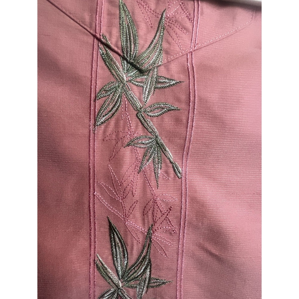 Vintage Bamboo Cay Embroidered Shirt Mens Large Hawaiian 4 Pockets Bamboo Cruise - Picture 4 of 7